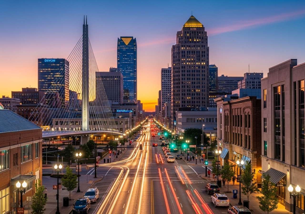 Modern downtown Oklahoma City skyline