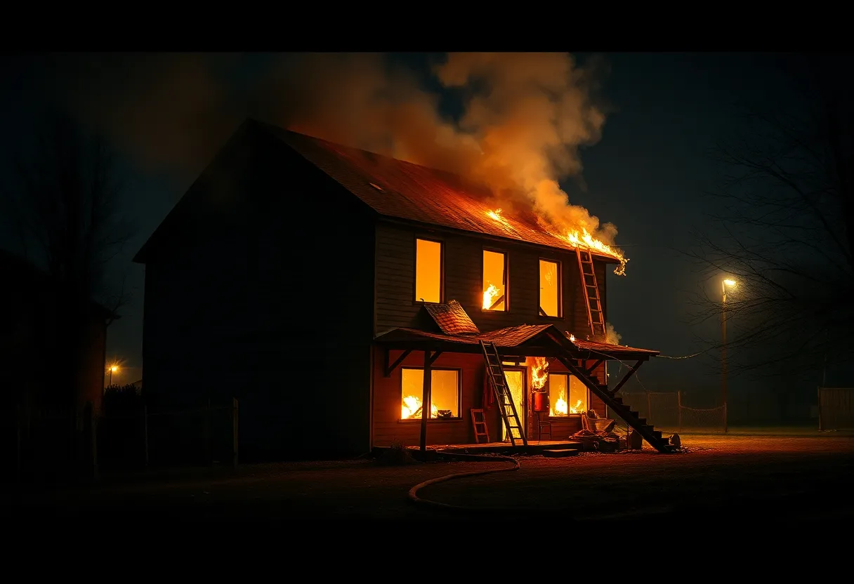 Destruction from the fire at Afton Cafe in Afton, Oklahoma.