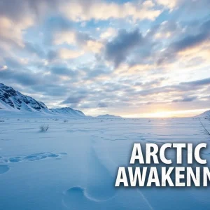 Artistic representation of a frozen wilderness setting from Arctic Awakening game.