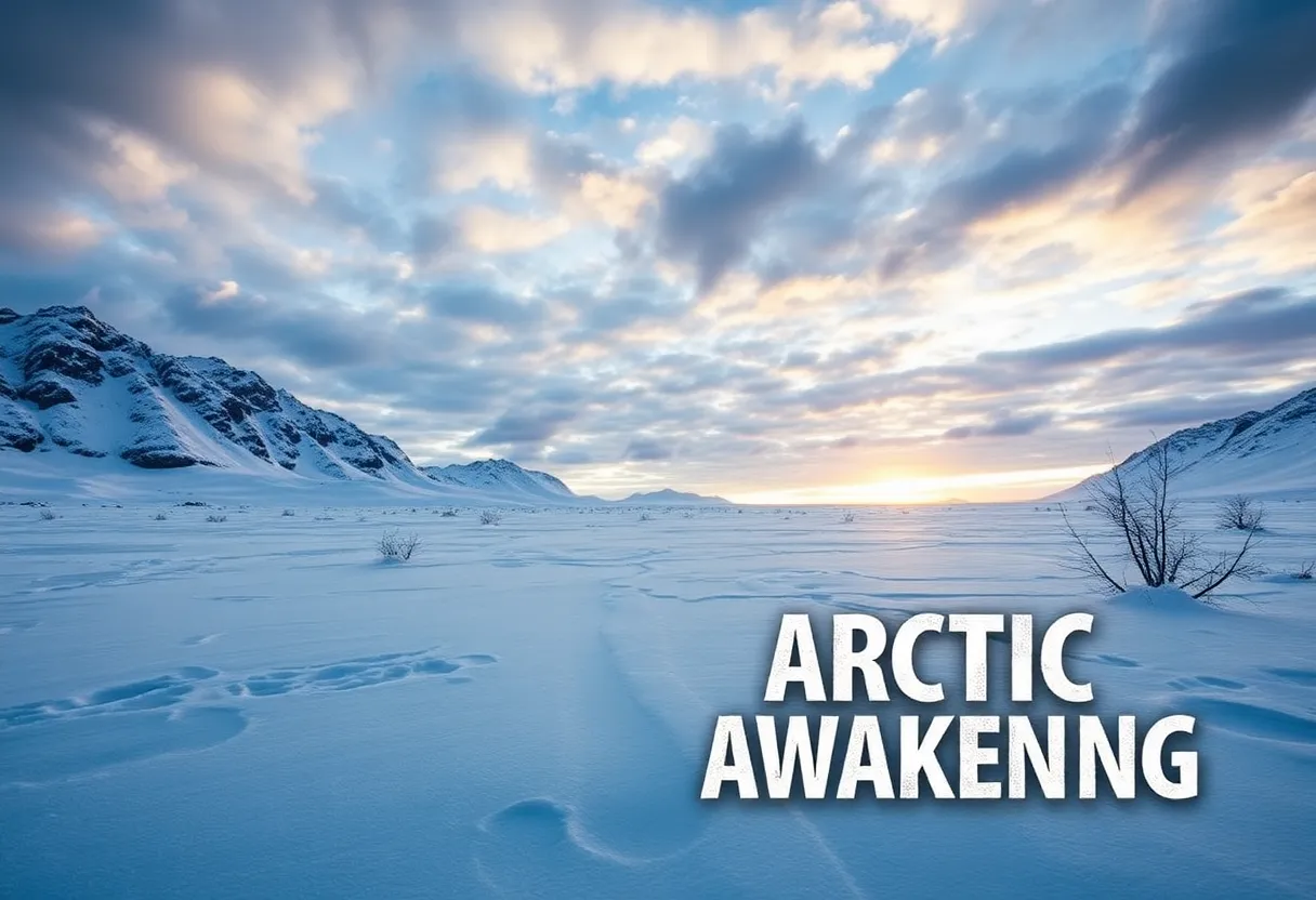 Artistic representation of a frozen wilderness setting from Arctic Awakening game.