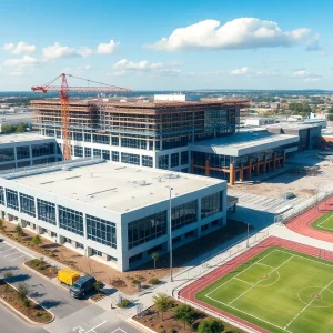 Construction site of Belle Isle Enterprise High School
