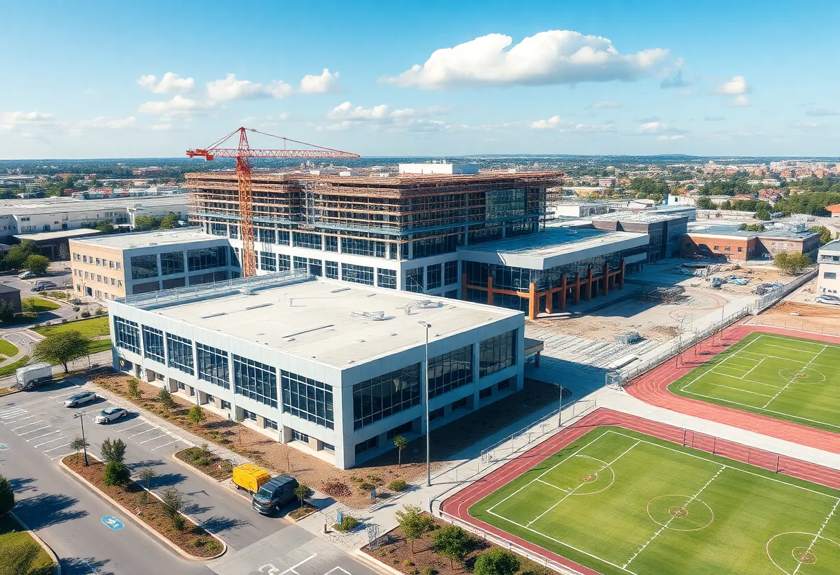 Construction site of Belle Isle Enterprise High School