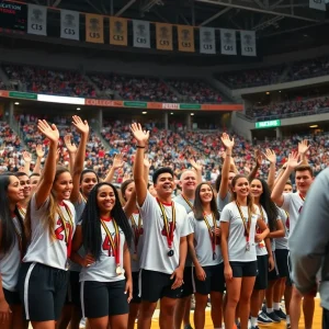 Celebration event at Boone Pickens Stadium for Olympic team achievement