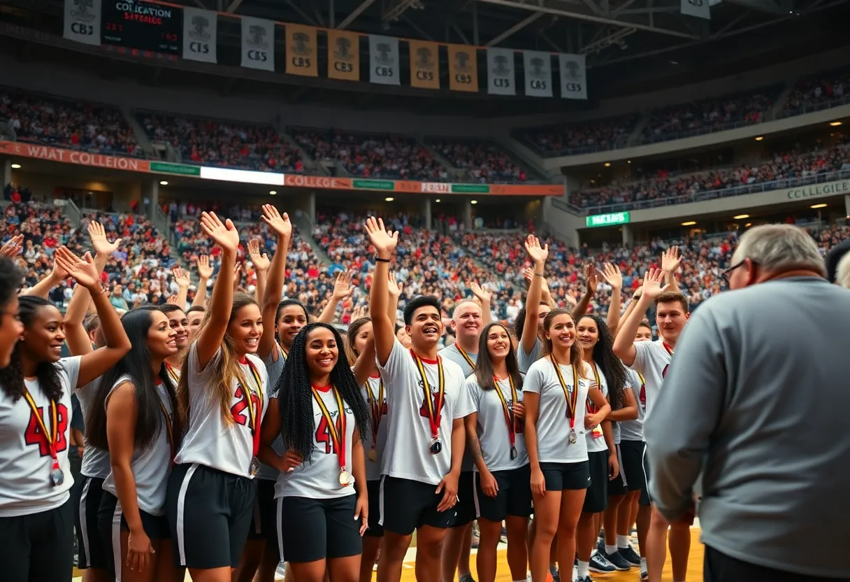 Celebration event at Boone Pickens Stadium for Olympic team achievement