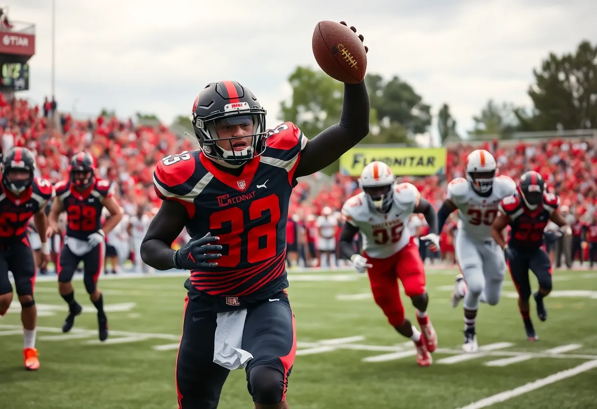 Cincinnati Bearcats football team in a game against Oklahoma State