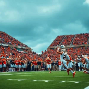 Cincinnati Bearcats football team in action against Oklahoma State Cowboys