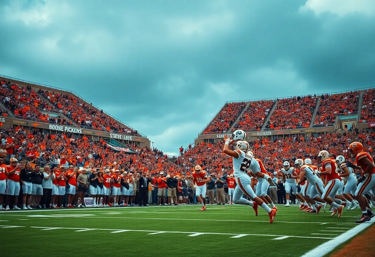 Cincinnati Bearcats football team in action against Oklahoma State Cowboys