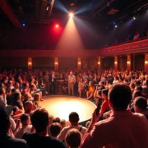 Comedians Derrick Stroup and Nate Bargatze performing at Paycom Center