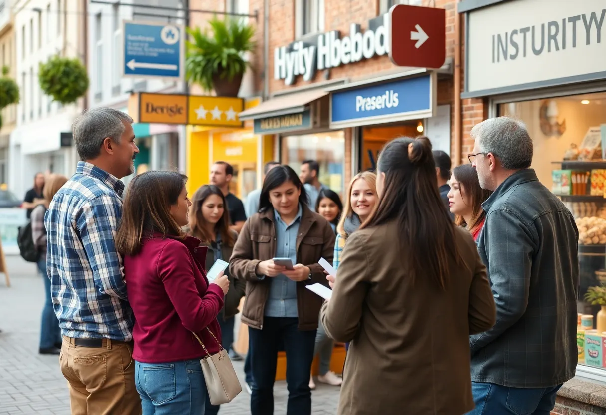 A community meeting focused on local business development