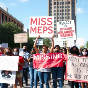 Community members showing support for missing persons in Oklahoma City