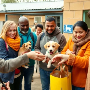 Community members donating to the Owasso Animal Rescue