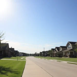 A peaceful suburban street in Del City, Oklahoma