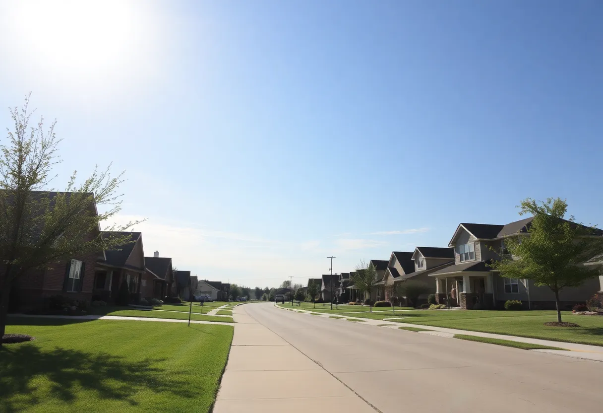 A peaceful suburban street in Del City, Oklahoma