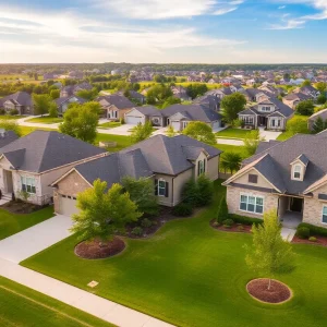 Suburban homes in Edmond, Oklahoma