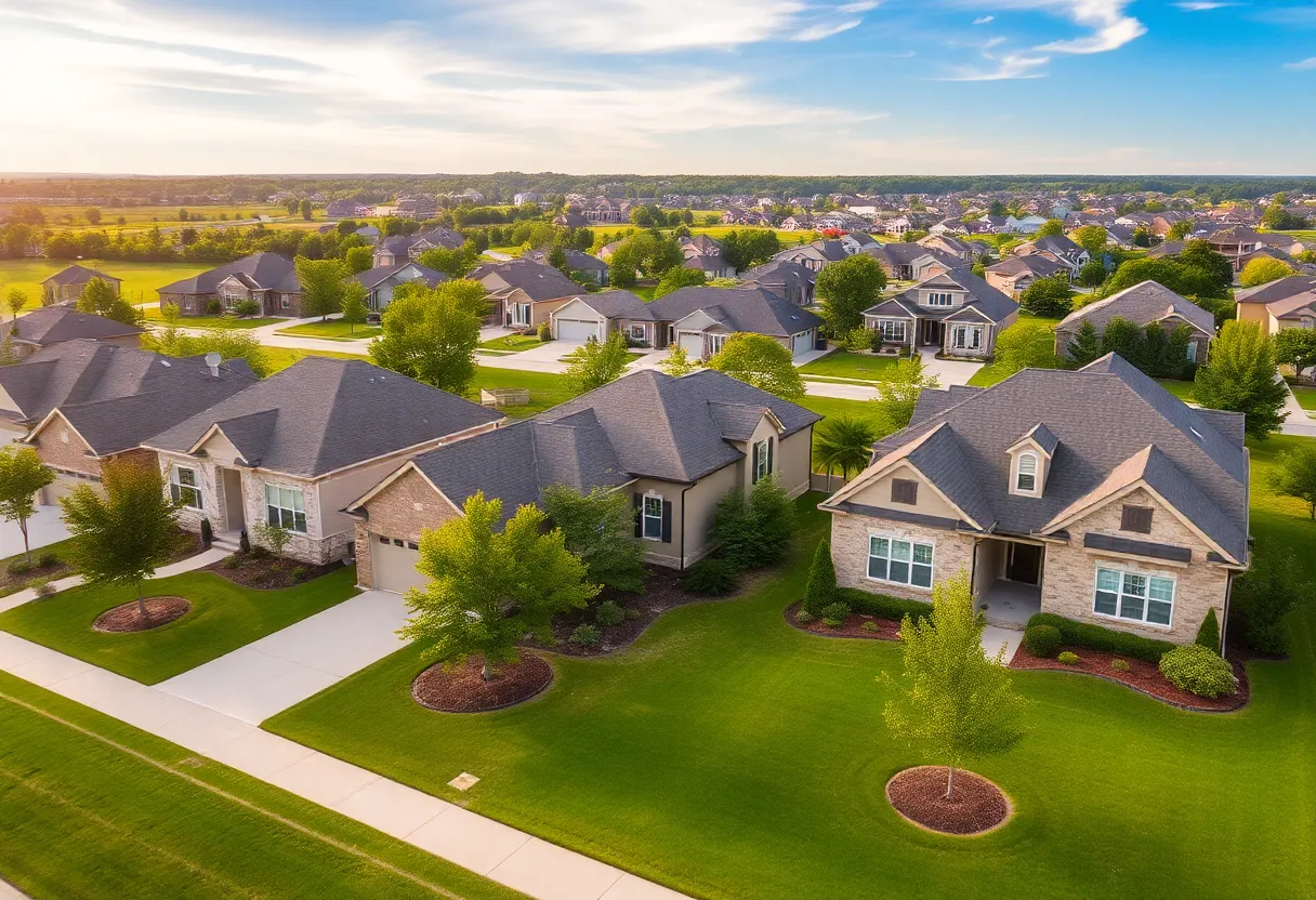 Suburban homes in Edmond, Oklahoma