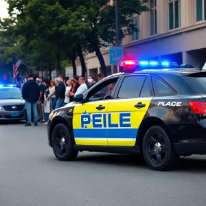 Crowd gathered for a prayer event in support of a critically injured police officer.