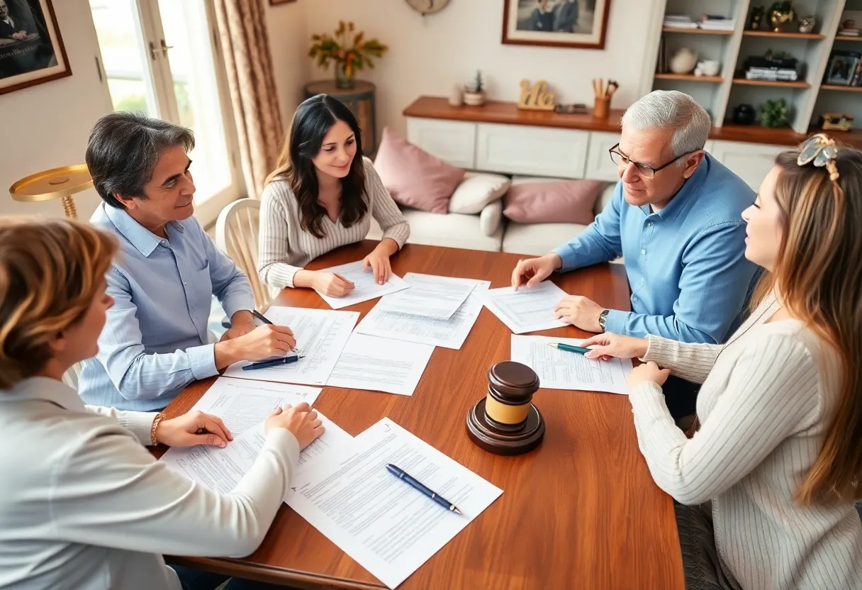 Family discussing estate planning