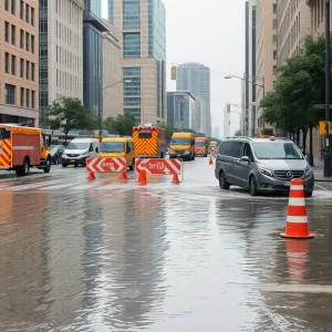 Flooding on NW 122nd Street due to water main break