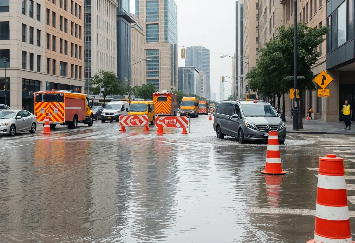 Flooding on NW 122nd Street due to water main break