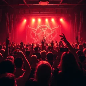 GAMMACIDE performing on stage at the Toxic Thrash Invasion Tour in Oklahoma City with an energetic crowd.