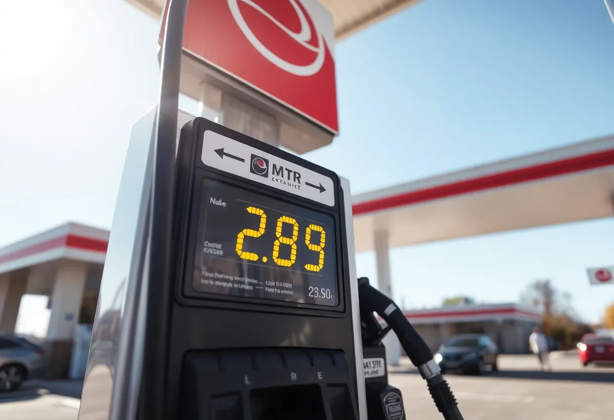Gas station display showing $2.89 per gallon in Oklahoma City