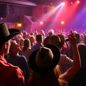 An enthusiastic crowd at George Birge's Cowboy Songs Tour concert in Oklahoma City