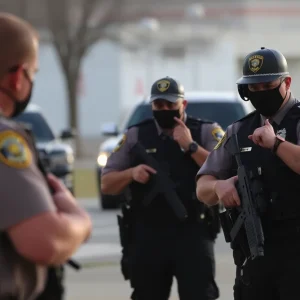 Undercover police officers during a sting operation in Glenpool, Oklahoma