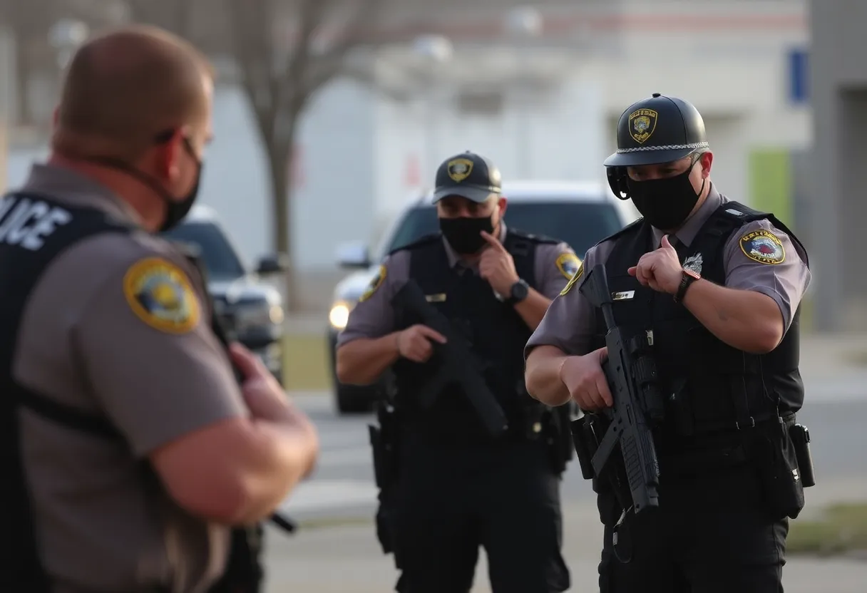 Undercover police officers during a sting operation in Glenpool, Oklahoma