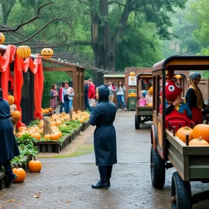 Families enjoying Haunt the Zoo at Oklahoma City Zoo
