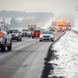 Emergency responders at the scene of a multi-vehicle crash on Highway 62 near Chickasha