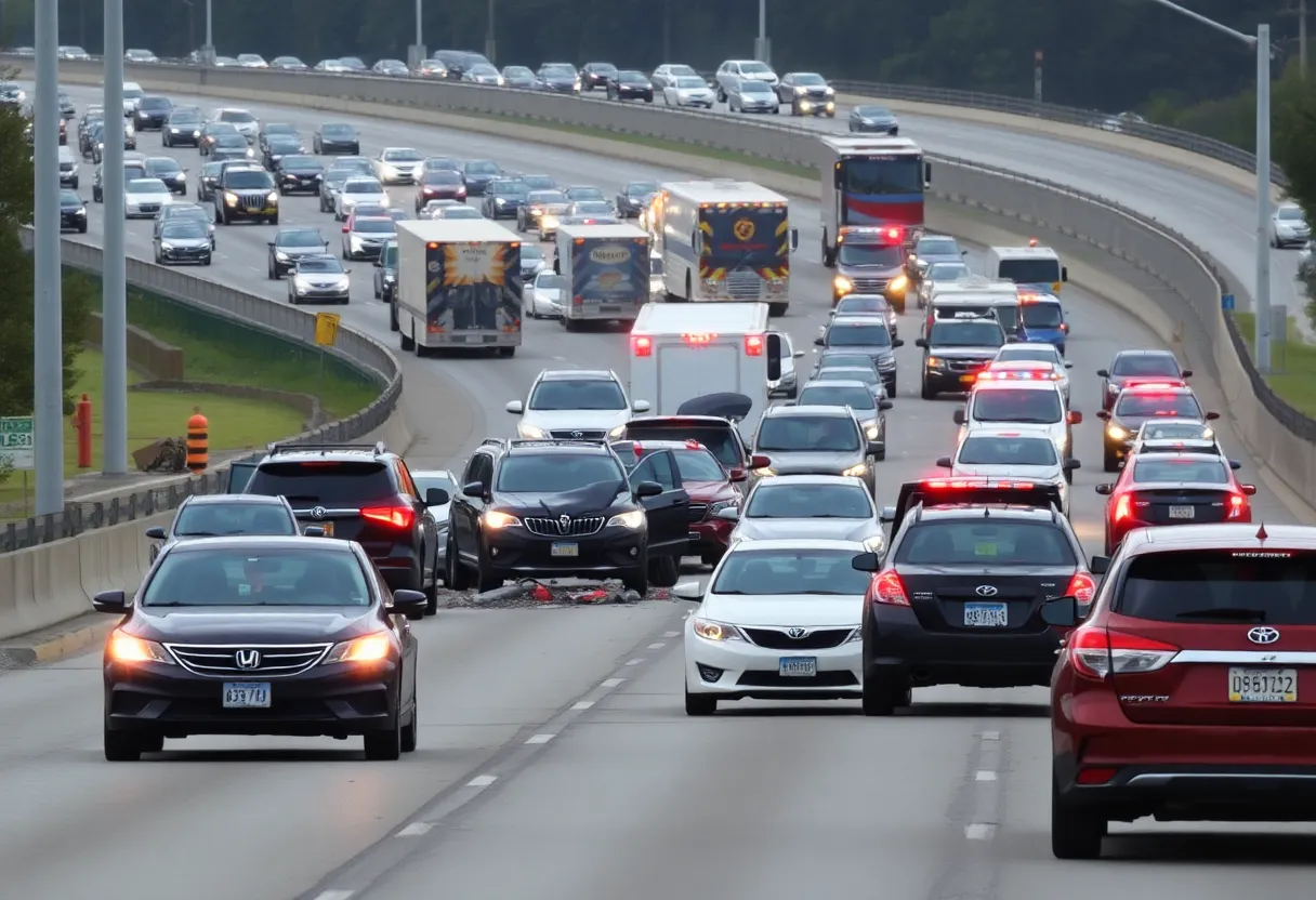 Multi-vehicle crash causing traffic disruption on I-35 near Guthrie