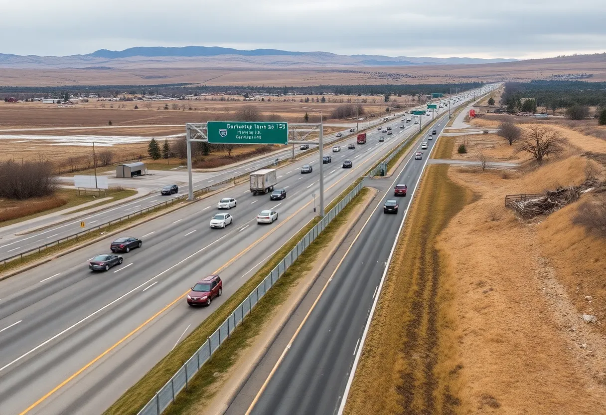 Traffic on Interstate 35 in Garfield County after a fatal crash
