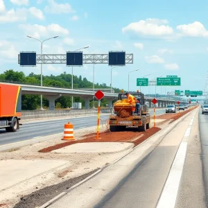 Construction on Interstate 40 for highway safety upgrades