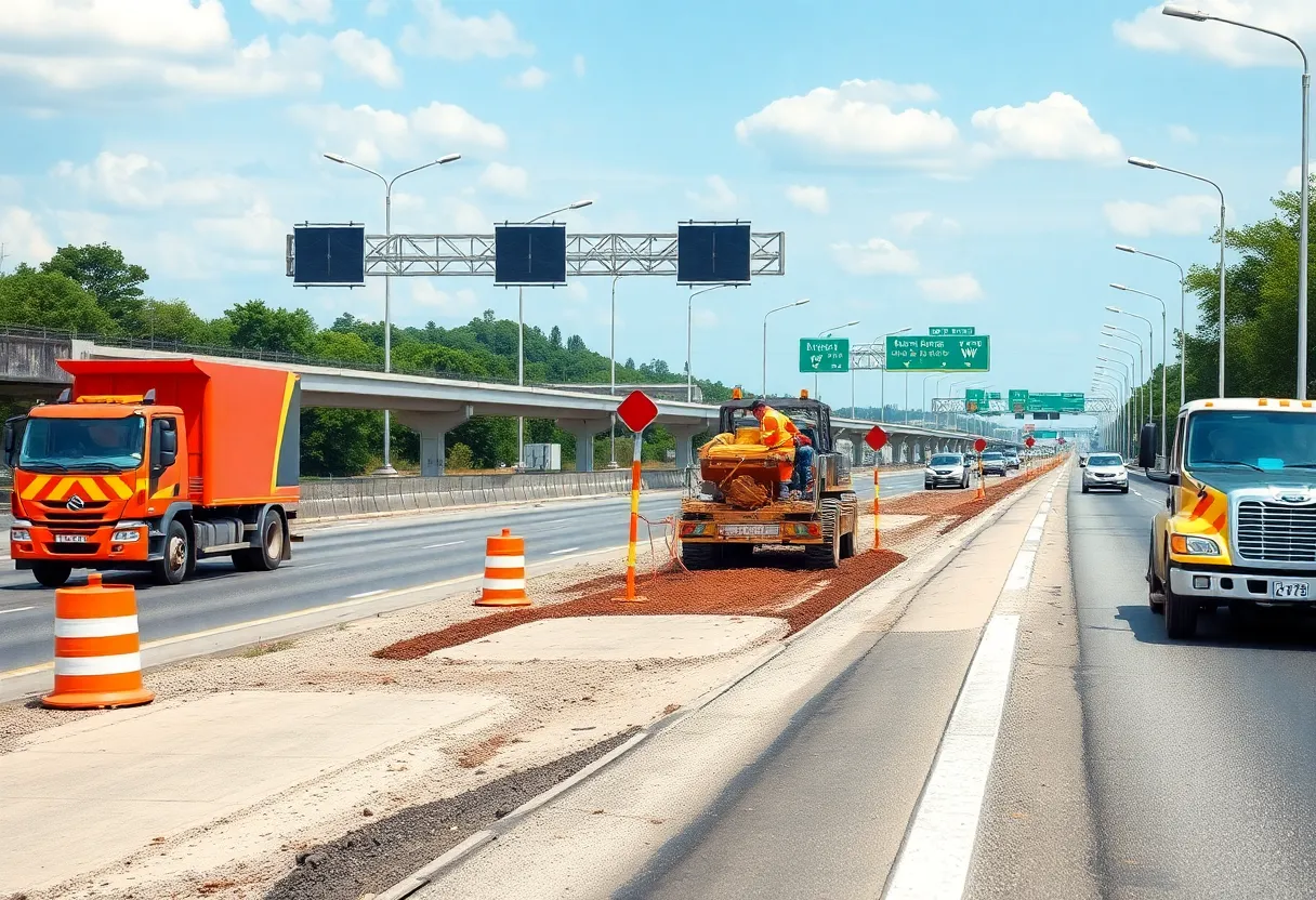 Construction on Interstate 40 for highway safety upgrades