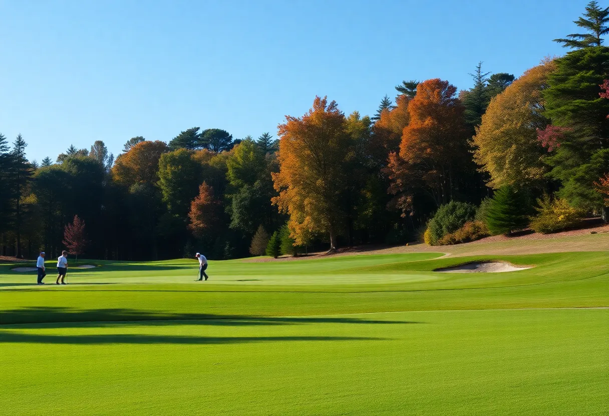 Professional golfer celebrating victory at a golf tournament.