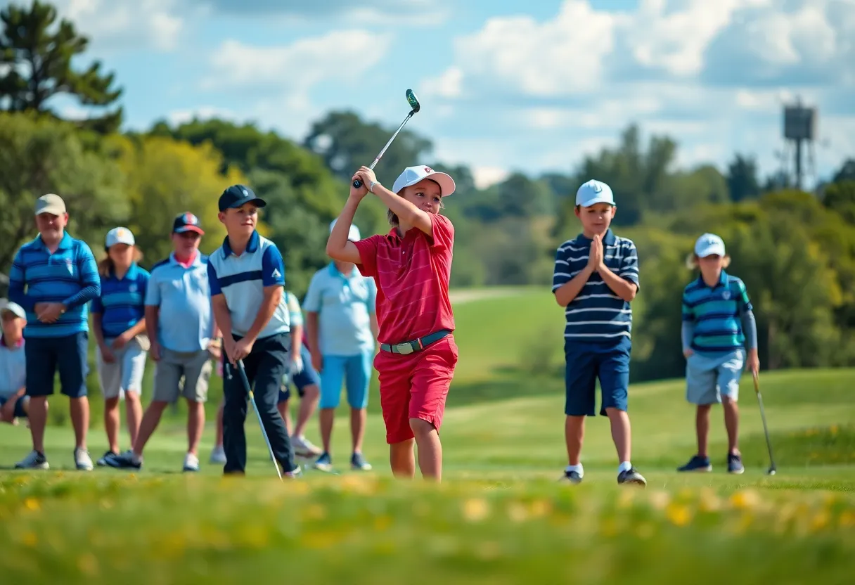 Junior golfers competing at the Oklahoma Junior Golf Tour event