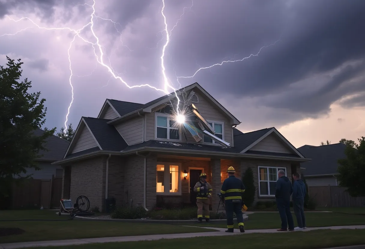 Home in Edmond struck by lightning during a storm