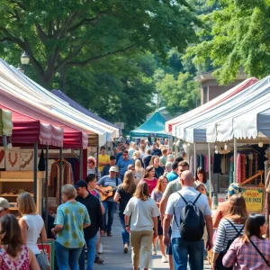 People enjoying the Midtown Pop-Up Shops in Oklahoma City