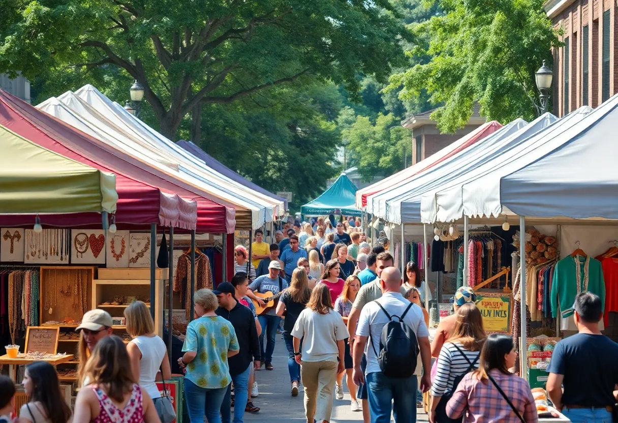 People enjoying the Midtown Pop-Up Shops in Oklahoma City
