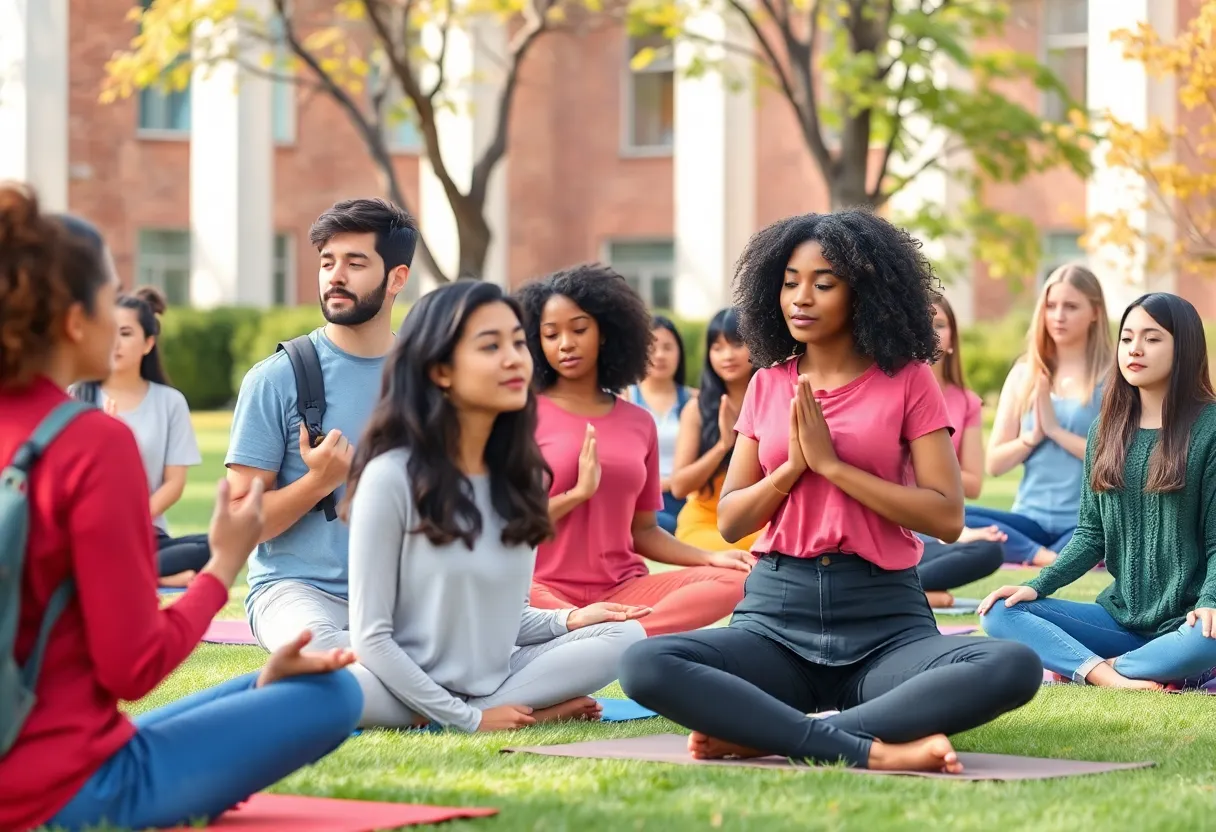 Students participating in a mental health workshop at the University of Central Oklahoma