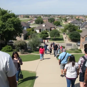 Community members searching for a missing child in Oklahoma City.