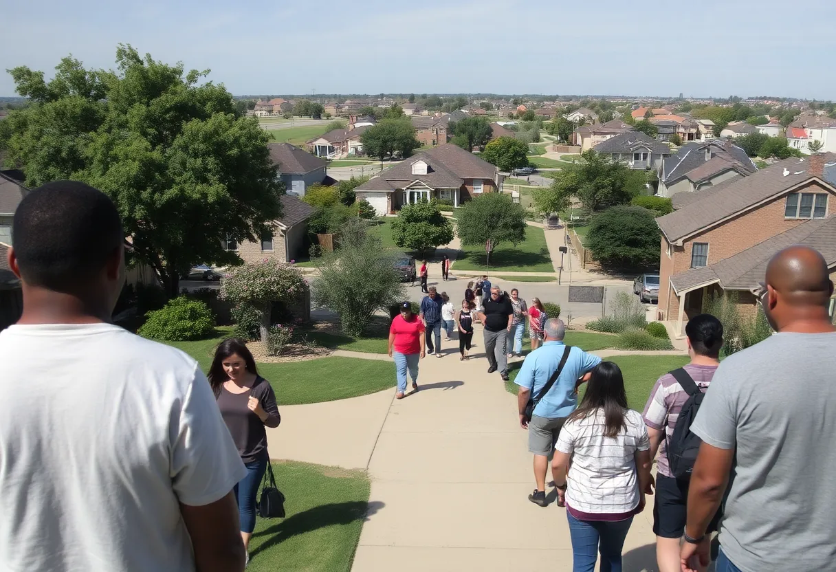 Community members searching for a missing child in Oklahoma City.