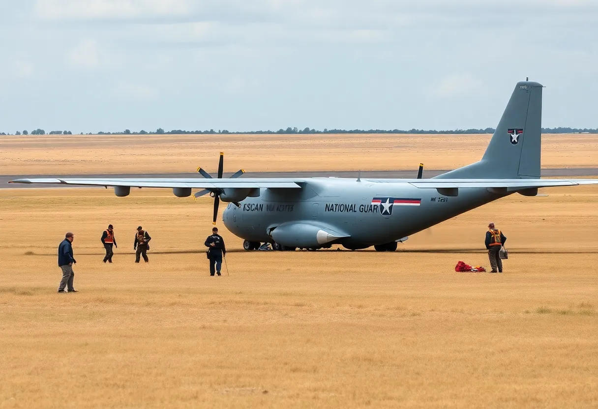 National Guard aircraft belly landing in Oklahoma City