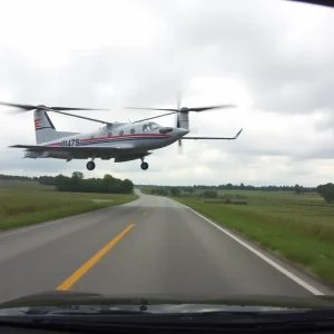 National Guard aircraft emergency landing captured on dashcam