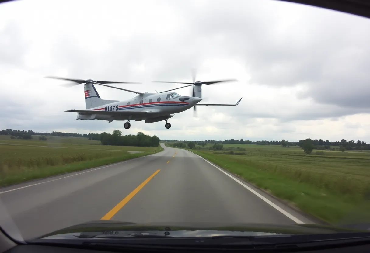 National Guard aircraft emergency landing captured on dashcam