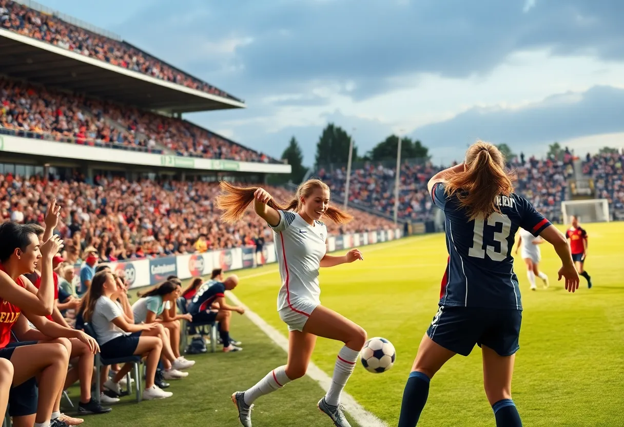 Oklahoma City University soccer team in action during a match against Metro State.
