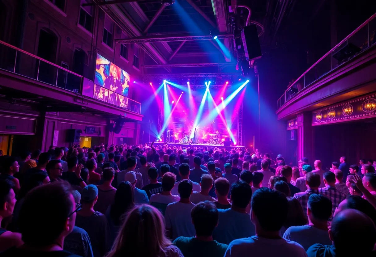 Crowd enjoying the OK Go concert at the Criterion Theater
