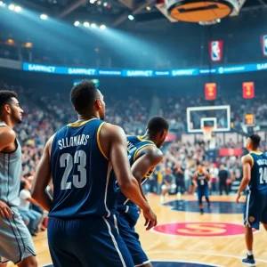 Players of the OKC Thunder collaborating on the court during a game.