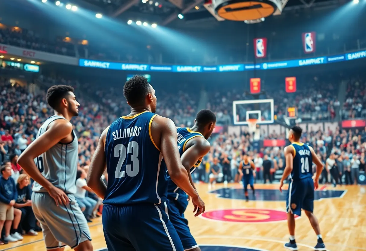 Players of the OKC Thunder collaborating on the court during a game.