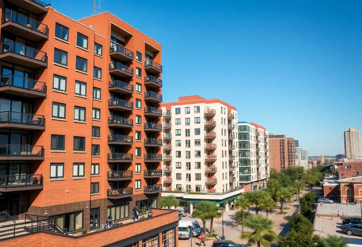 View of affordable apartment buildings in Oklahoma City